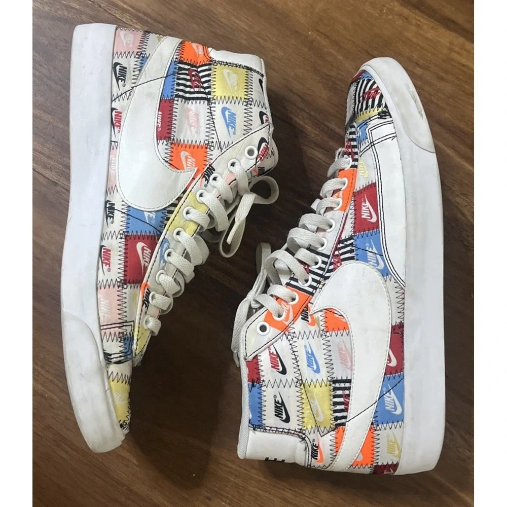 Nike Blazer Mid Patchwork Mens Sz 12 Shoes Athletic Retro Sneaker Gym CI9887-100